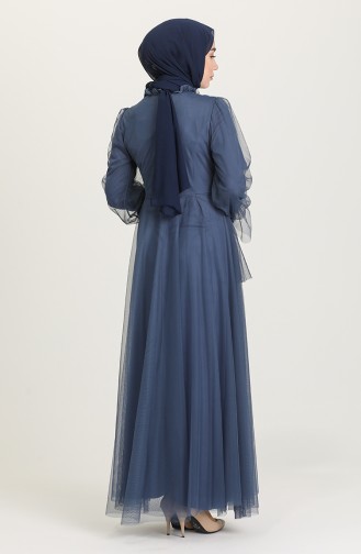 Indigo Hijab-Abendkleider 81776-04