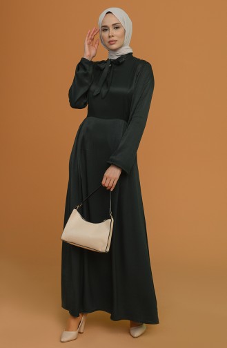 Emerald Green Hijab Dress 1633-03