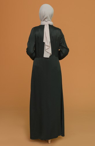 Smaragdgrün Hijab Kleider 1633-03