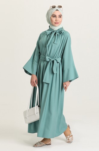 Green Almond Hijab Dress 0102-02