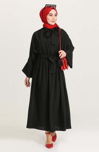 Schwarz Hijab Kleider 0102-03