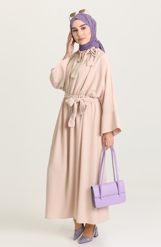 Beige Hijab Dress 0102-04