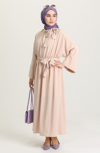 Beige Hijab Dress 0102-04