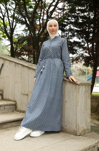 Robe Hijab Bleu Marine 0285-01