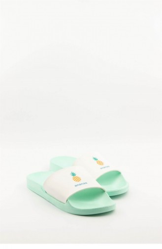 Sea Green Summer Slippers 3716.MM SU YESILI