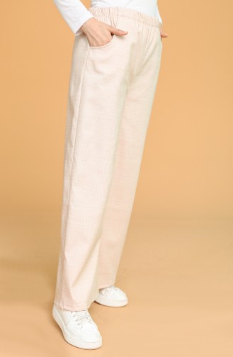 Beli Lastikli Bol Paça Pantolon 1017-01 Somon