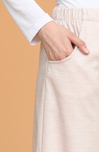Beli Lastikli Bol Paça Pantolon 1017-01 Somon