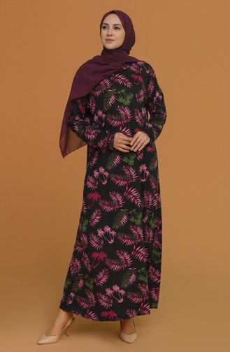 Schwarz Hijab Kleider 4552B-04