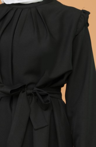 Kuşaklı Tunik Pantolon İkili Takım 1422-01 Siyah