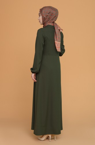 Khaki Hijab Dress 1634-02