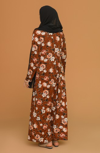 Brown Hijab Dress 4552-01