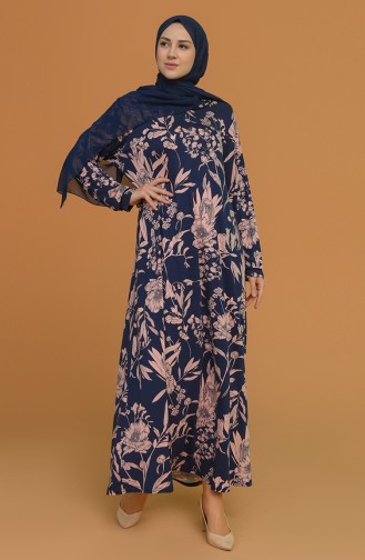 Robe Hijab Bleu Marine 4552A-01