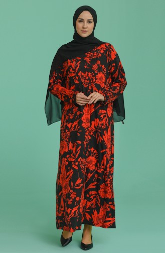 Claret Red Hijab Dress 4552A-03