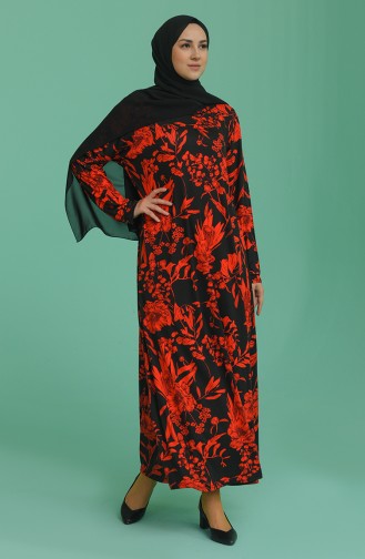 Weinrot Hijab Kleider 4552A-03