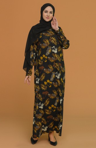 Black Hijab Dress 4552B-03