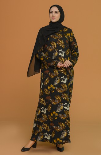 Black Hijab Dress 4552B-03