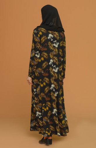 Schwarz Hijab Kleider 4552B-03