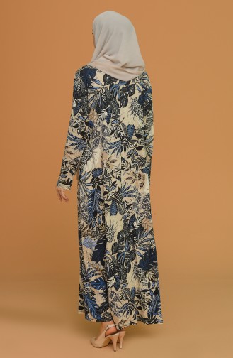 Dunkelblau Hijab Kleider 4552C-02