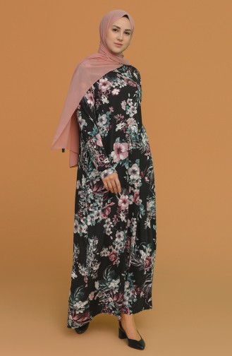 Black Hijab Dress 4552D-01