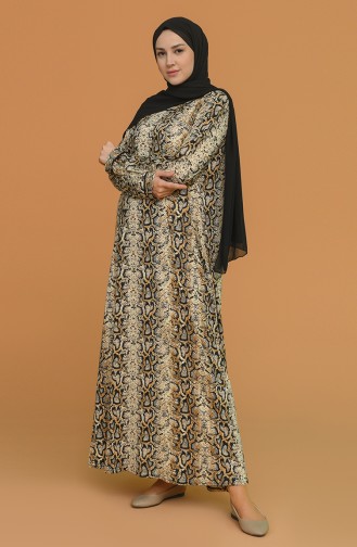 Aylin Büyük Beden T. Viskon Elbise 4552F-01 Camel