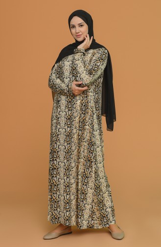 Aylin Büyük Beden T. Viskon Elbise 4552F-01 Camel