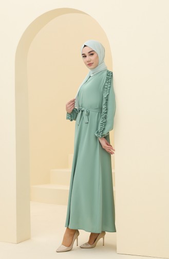 Unreife Mandelgrün Hijab Kleider 2001-07