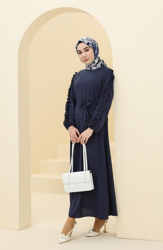 Dunkelblau Hijab Kleider 2001-08