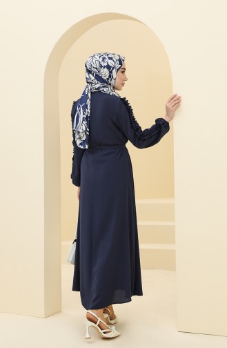 Dunkelblau Hijab Kleider 2001-08