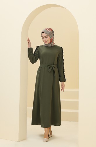 Grün Hijab Kleider 2001-10