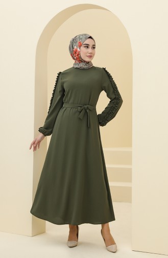 Grün Hijab Kleider 2001-10