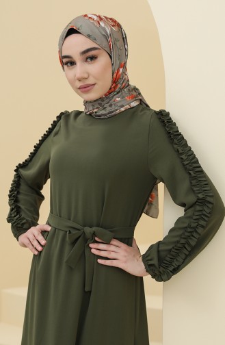 Grün Hijab Kleider 2001-10