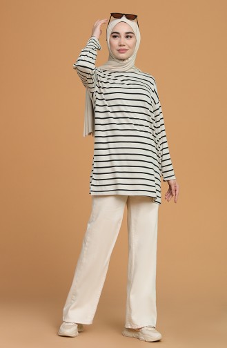 Çizgili Tunik 5800A-02 Bej
