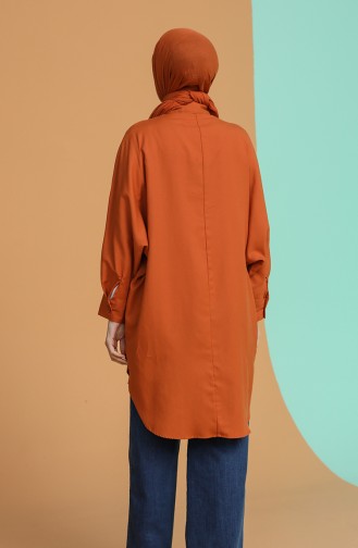 Oversize Cepli Tunik 2533-13 Kiremit