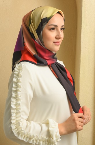 Aker S Twill Eşarp 7917-797-911 Siyah Kırmızı