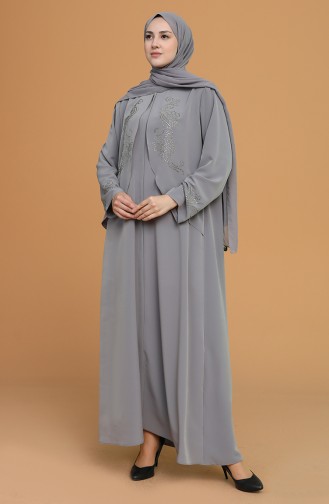 Gray Abaya 1504-03