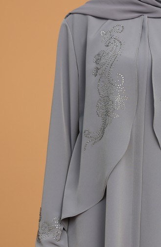 Gray Abaya 1504-03