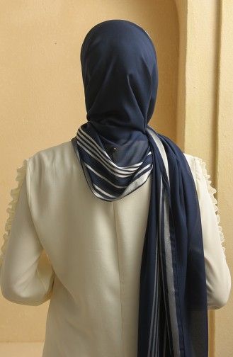 شال أزرق كحلي 15264-02