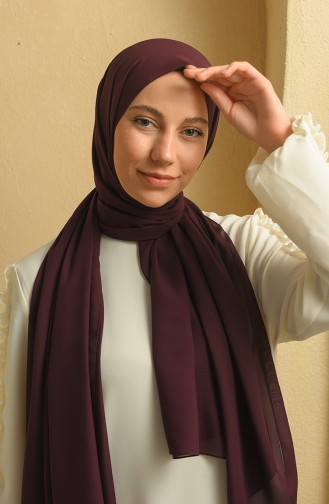Düz Şifon Şal 90125-08 Mürdüm