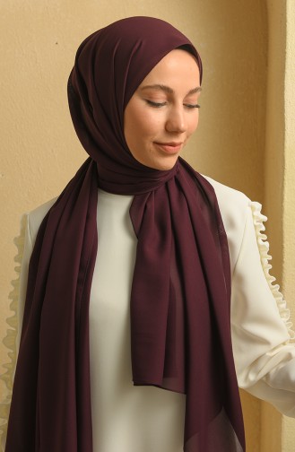 Düz Şifon Şal 90125-08 Mürdüm