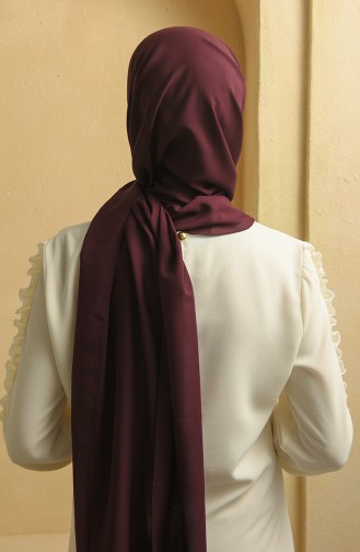 Düz Şifon Şal 90125-08 Mürdüm