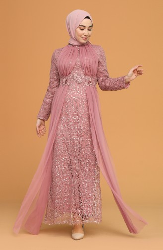 Dusty Rose Hijab Evening Dress 202021-08