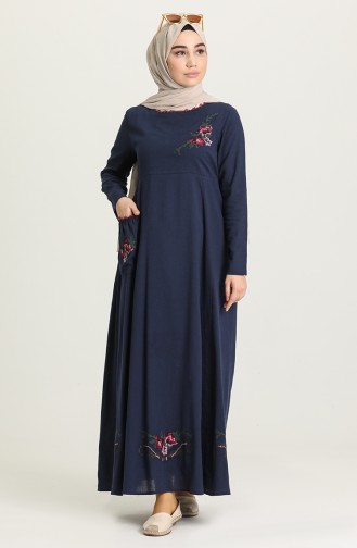 Robe Hijab Bleu Marine 22215 -06