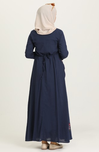 Navy Blue Hijab Dress 22215 -06