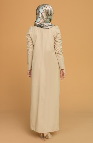 Beige Hijab Kleider 3277-06