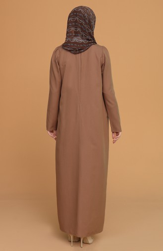 Omzu Büzgülü Pileli Elbise 3277-07 Camel