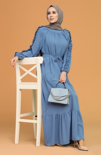 Indigo Hijab Dress 1007-01