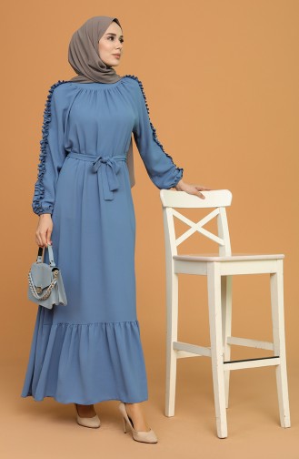 Indigo Hijab Dress 1007-01