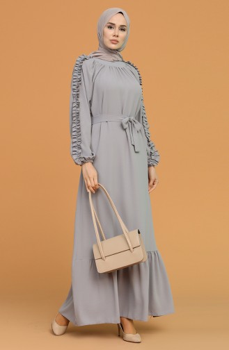 Gray Hijab Dress 1007-02