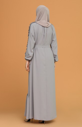 Gray Hijab Dress 1007-02