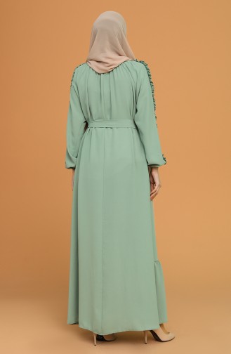Robe Hijab Vert noisette 1007-03